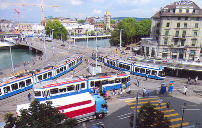 View from the Limmathof Hotel in Zürich.