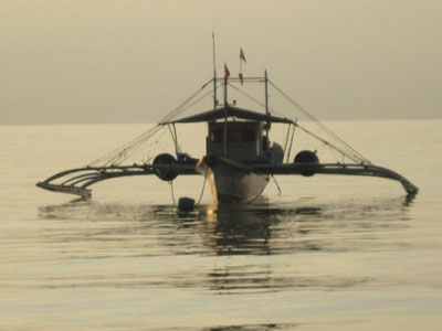 We dived from this outrigger at Dumaguete.