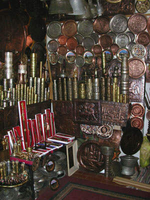 Carved artillery shells for sale in a Sarajevo shop. Photo: Koehler