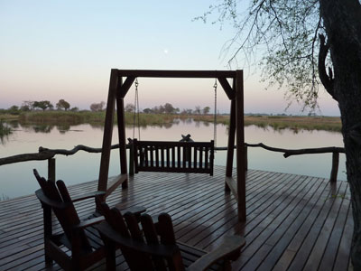 A lovely place to relax at the Lagoon Lodge on the Kwando River.