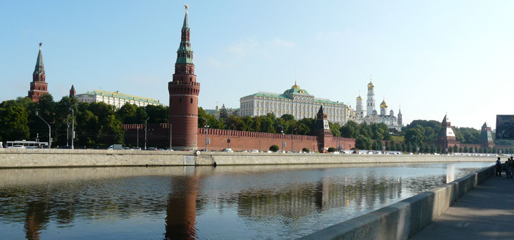 View of the Kremlin in Moscow.