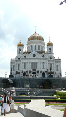 The Cathedral of Christ the Saviour in Moscow, the last stop in Russia on a train journey from Vladivostok to Munich.