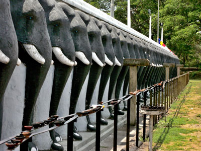 The Elephant Wall of the Ruvanwelisaya Dagoba — Mahavihara, Anuradhapura, Sri Lanka.