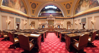 Capturing the full interior of the Minnesota State Senate Chambers was only possible using the panoramic feature.