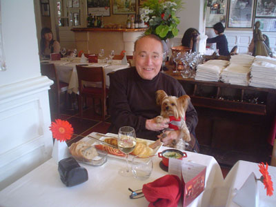 Charlie and his Papa enjoying a meal out.