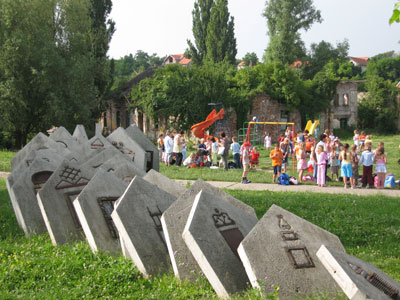 A memorial to a massacre that took place during the Croatian War of Independence — Vukovar, Croatia. Photo by Walt Bilofsky (using a Canon PowerShot S100)