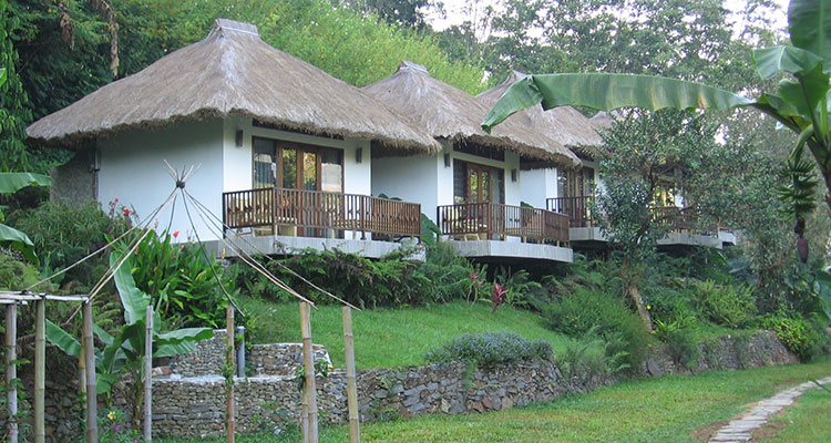 The villas at Kelimutu Eco Lodge in Moni, Flores, offered a straight-on view of Mt. Kelimutu.