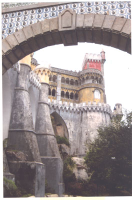 Approaching Pena Palace in Portugal’s Serra de Sintra.