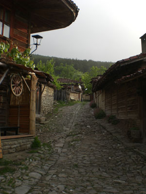 Cobbled street in Jeravna, Bulgaria.
