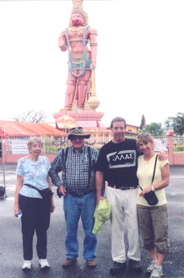 The Schild family at Hanuman Hindu Temple in Port of Spain, Trinidad.