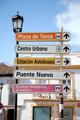 In European towns, big and small, helpful signs direct drivers to the main sights. Photo: Dominic Bonuccelli