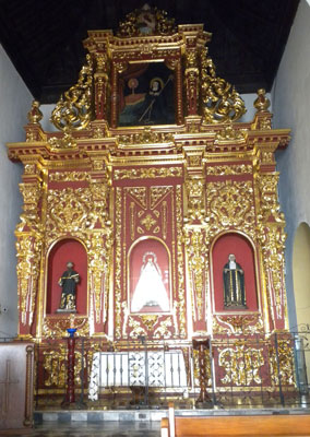 Golden altar of the Convento de La Popa in Cartagena, Colombia.