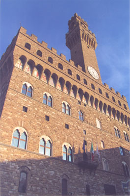 The exterior of the Palazzo Vecchio in Florence.