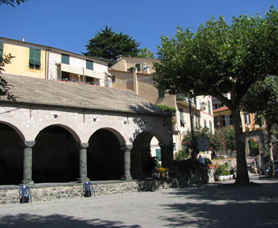 13th-century loggia, Piazza della Loggio, in Levanto. Photos: Addison