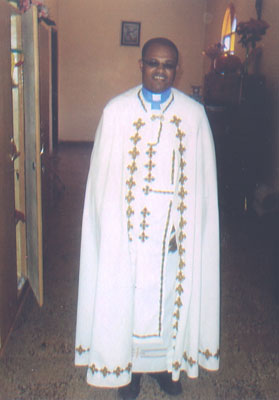 Fr. Brehanu Beyene in Holy Trinity Catholic Church in Debre Zeyit — Ethiopia.