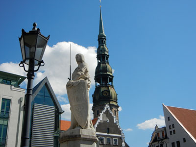 The 3-tiered steeple of St. Peter’s Church in Riga is a symbol of the city.