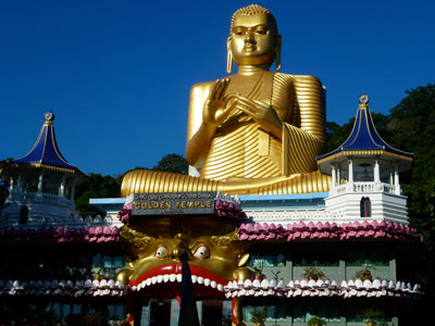 Golden Buddha at the Dambulla Golden Temple.