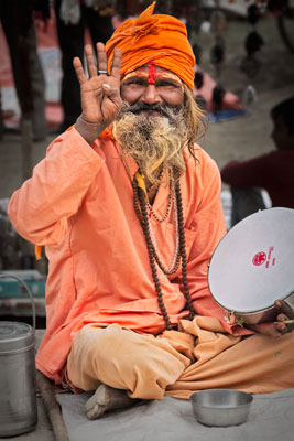 This smiling man, like most of the people encountered at India’s Kumbh Mela festival, welcomed having his picture taken. 