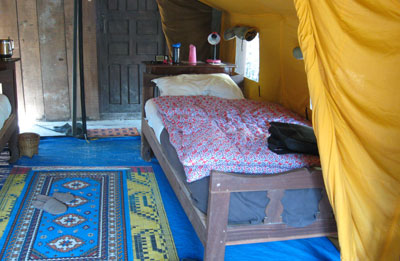 My tent at Seti River Camp in Pokhara, Nepal. Photo: Florence Drake