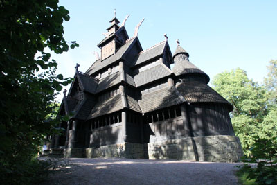 The stave church from Gol at the Norsk Folkemuseum in Oslo, Norway, has been dated to at least AD 1212. Photo: Prindle