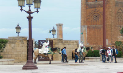 These horses and guards in Rabat were as still as statues.