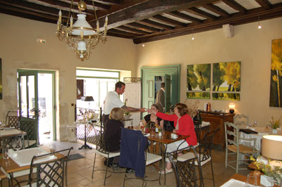 Mary Beltran and friends savoring lunch at Le Restaurant les Millésimes.