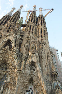 The Nativity façade of La Sagrada Família celebrates the birth and early life of Jesus.