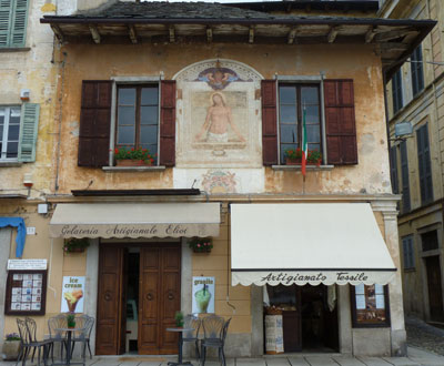 An inviting gelateria, housed in a building adorned with a beautiful fresco, in the lakeside village of Orta San Guilio. Photos by Beth Habian