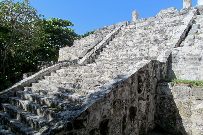 Mayan pyramid at the San Miguelito site, not far from Cancún, Mexico. Photos by Julie Skurdenis