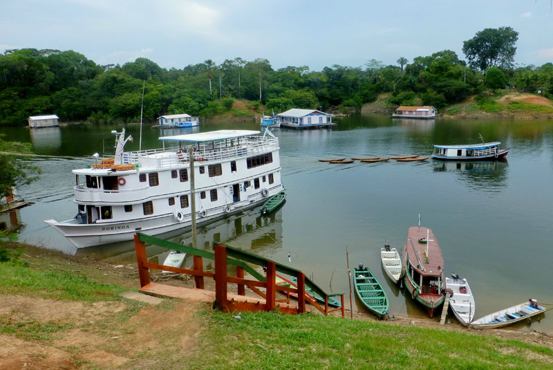 The “Delphina” docked near a school in the Amazon. Photos by Randy Keck