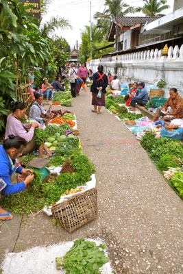 Morning market in Luang Prabang.