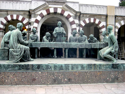 “The Last Supper” — Campari family tomb, Cimitero Monumentale di Milano. Photo by Frances Symons