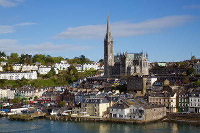 View from the cruise ship on its approach into Cobh, Ireland.