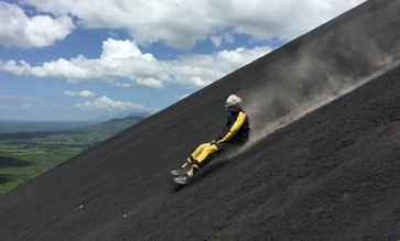Volcano boarding in Nicaragua