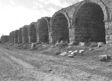 Stalls outside the Roman stadium in Perge, Turkey