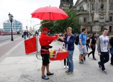 Sampling one of Germany’s hundreds of varieties of sausage from a street vendor is a classic German experience.