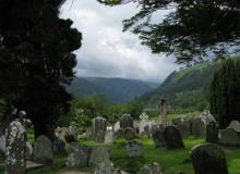 Approaching the monastic settlement at Glendalough, we came upon this cemetery.