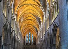 Interior of the Cathedral & Collegiate Church of St Saviour & St Mary Overie, since 1905 known as Southwark Cathedral, whose construction began in 1839 — London.