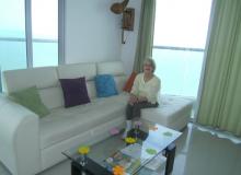 Carole Feldman in her Cartagena, Colombia, Airbnb apartment. Photo by Marvin Feldman