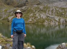 Carrie Gillespie at Lago Chilata, in the Mt. Illampu foothills outside Sorata.