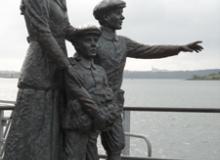 Statue of Annie Moore and her brothers at the Cobh Heritage Centre in Cobh. Moore was the first immigrant processed at Ellis Island. Photo by Diane Harrison