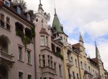 Rooftops characteristic of those in Bolzano