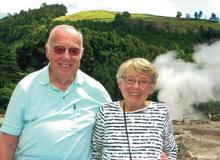 Vernon and Nancy Hoium in the Furnas Valley — São Miguel Island, the Azores.