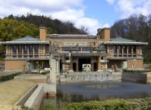 Entrance to the Imperial Hotel — Museum Meiji-mura, Inuyama, Japan. Photo by Jane B. Holt