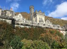 The facade of Kylemore Abbey.