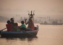 Scene on the Ganges in Varanasi as we waited to see the sunrise.