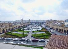 View from atop the Erbil Citadel, looking down at the plaza below.