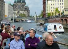 Spree River sightseeing boats pass by the Berliner Dom (in background) on Museum Island in Berlin. Photos by Randy Keck