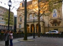 Children playing in a square in Luxembourg City.