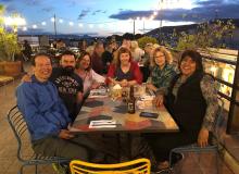 Having dinner at Gozobi Restaurante in Oaxaca. Except for the lady in glasses, these are my housemates, with Eunice, in black, on the right.